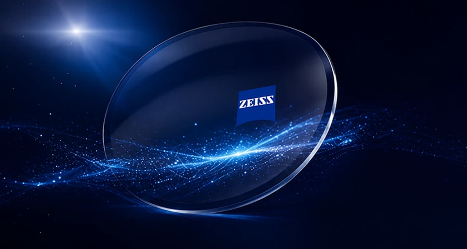 ZEISS optical lens with blue wave