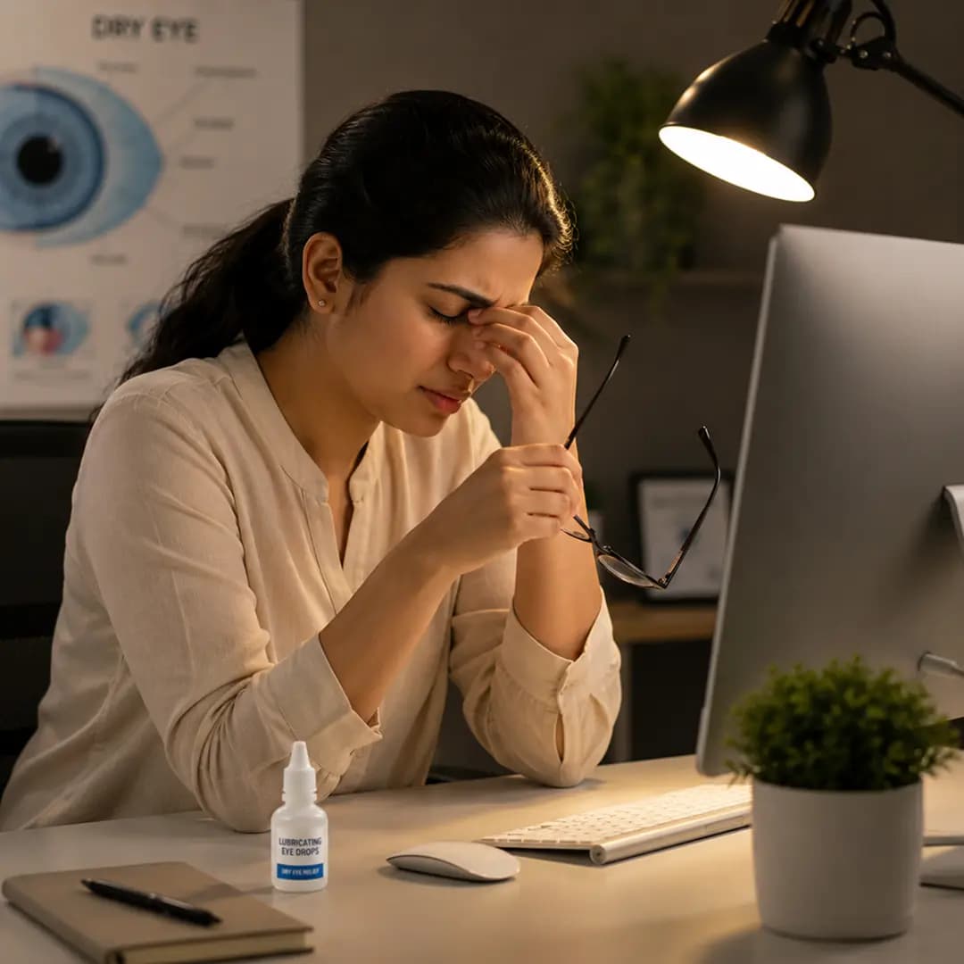 Dry Eye And Computer Vision Syndrome procedure screening and consulting visual
