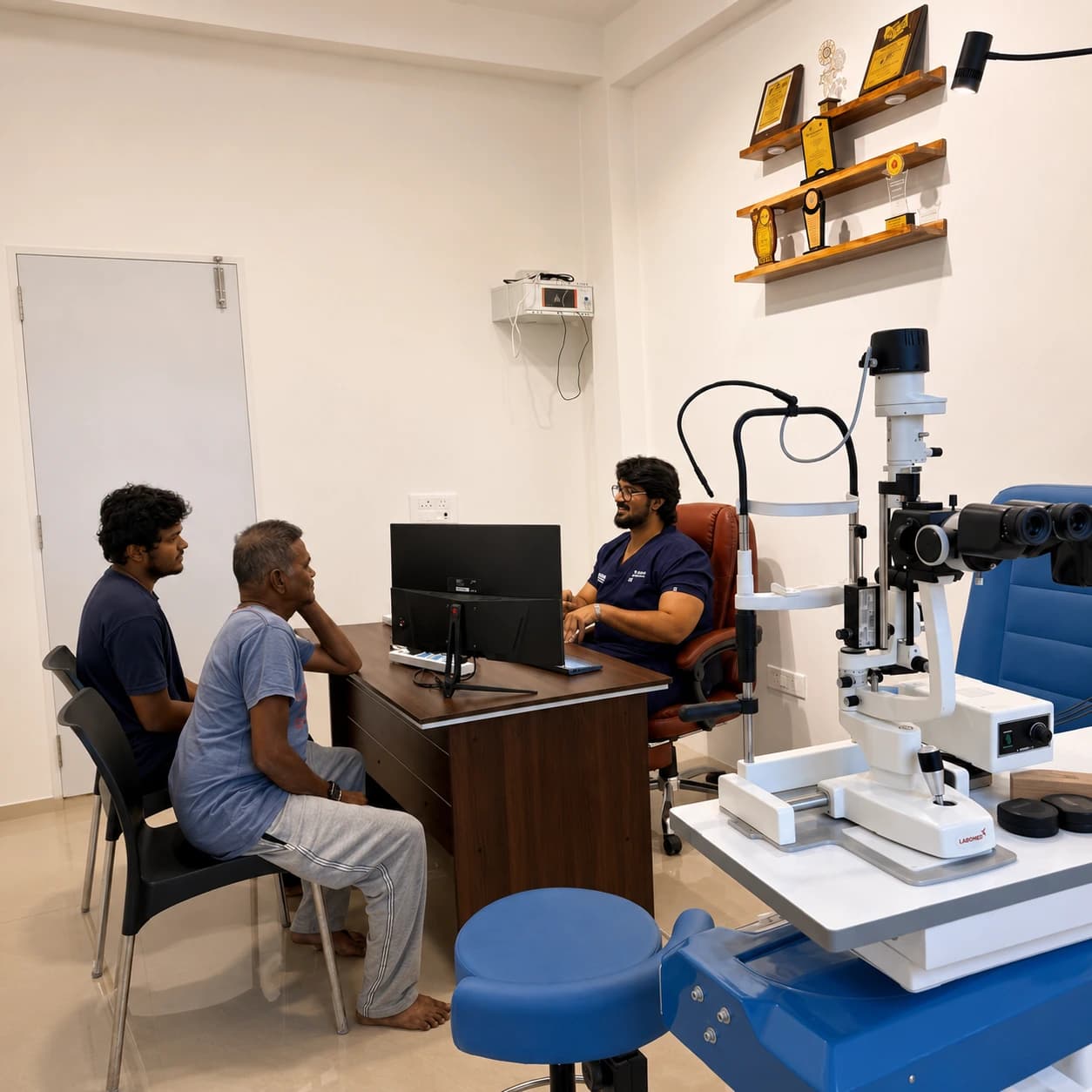 Patient Counselling And Appointment Support visual representing diagnostics support at Aryan Eye Care