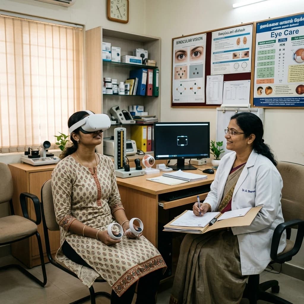 Binocular Single Vision Assessment And Vision Therapy Room With Virtual Reality Support visual representing diagnostics support at Aryan Eye Care