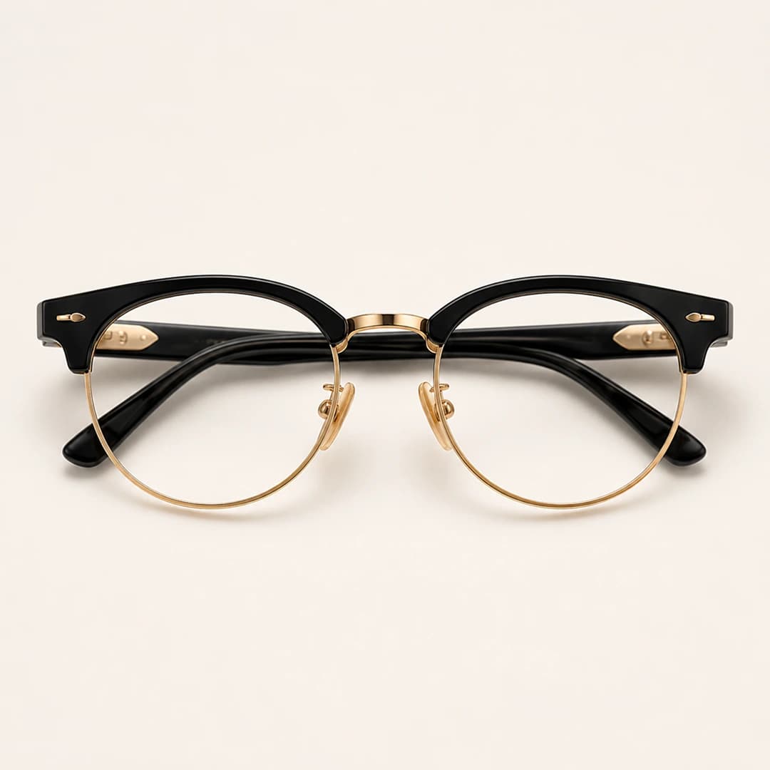 Premium black and gold eyeglasses